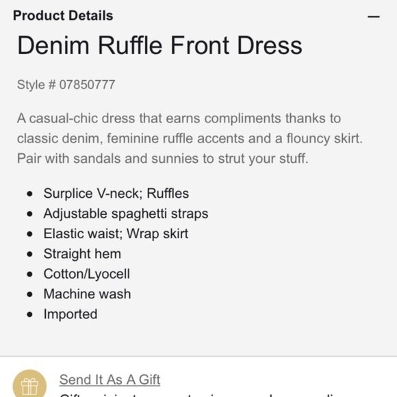 New Express Chambray Ruffle Front Dress - Picture 5 of 5